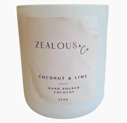 Zealous & Co Coconut & Lime Candle - 300g