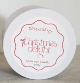 Zealous & Co Christmas Delight Candle - 200g tin