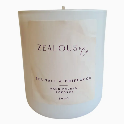 Zealous & Co Sea Salt & Driftwood Candle - 300g