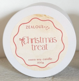 Zealous & Co Christmas Treat Candle - 200g tin