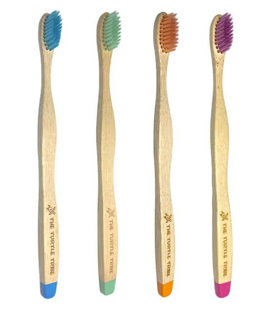 Turtle Tribe Bamboo Toothbrush - Soft/Medium Nylon Bristles
