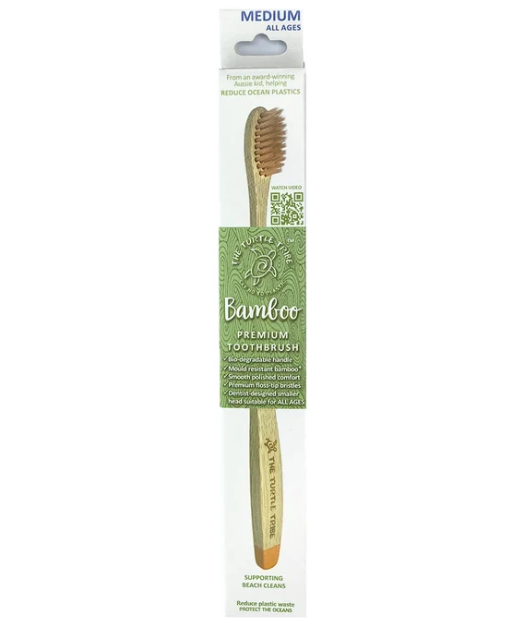 Turtle Tribe Bamboo Toothbrush - Soft/Medium Nylon Bristles