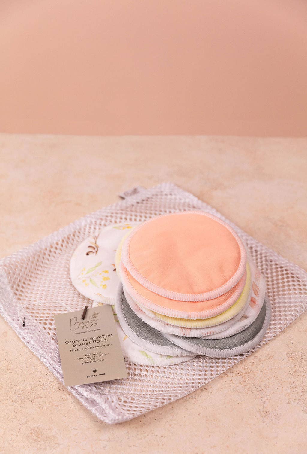 Bubba Bump 14 Pack Organic Bamboo Reusable Breast Pads