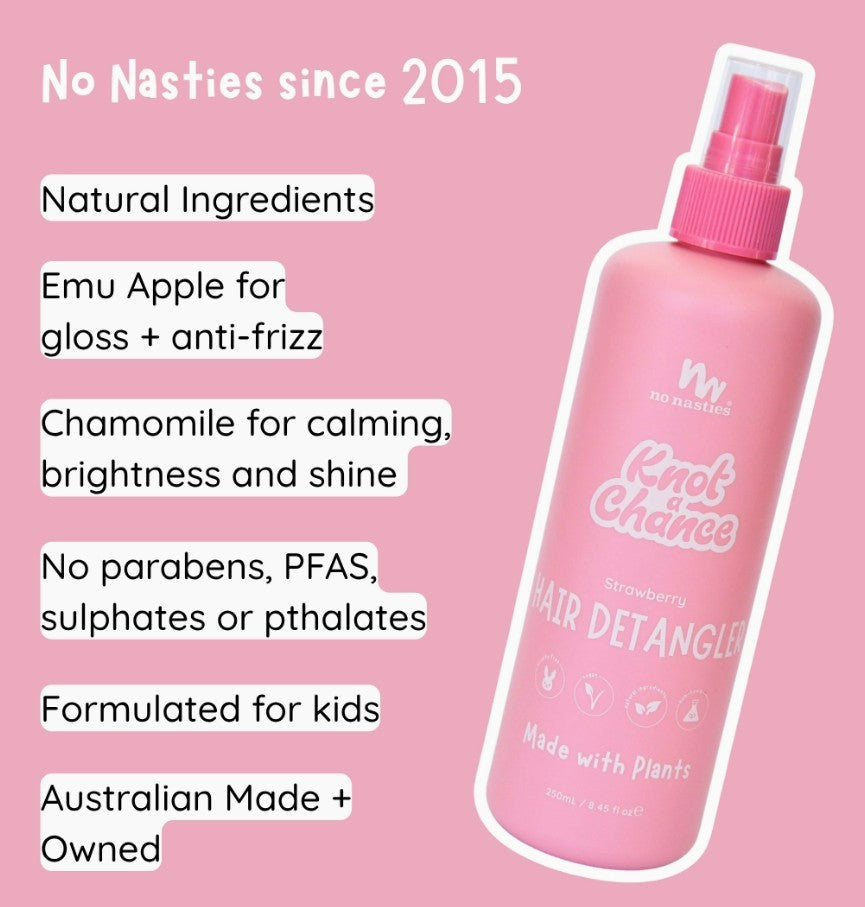 No Nasties Natural Plant Based Hair Detangler in Strawberry