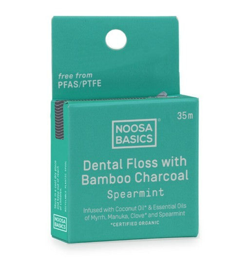 Noosa Basics Dental Floss with Bamboo Charcoal - Spearmint 35m