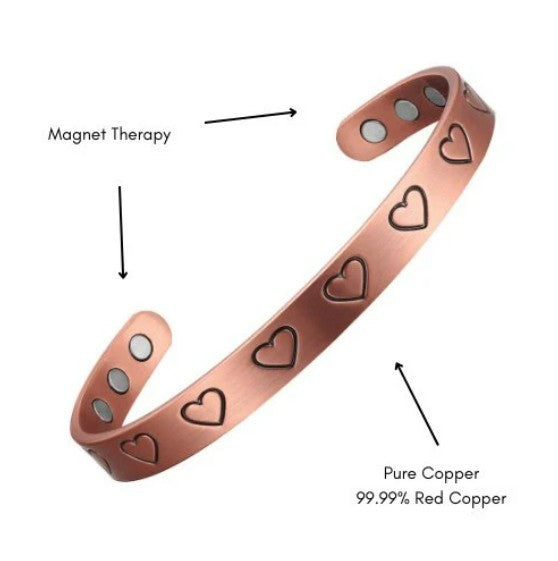 A Better Pure Copper Magnetic Therapy Bracelet - Hearts