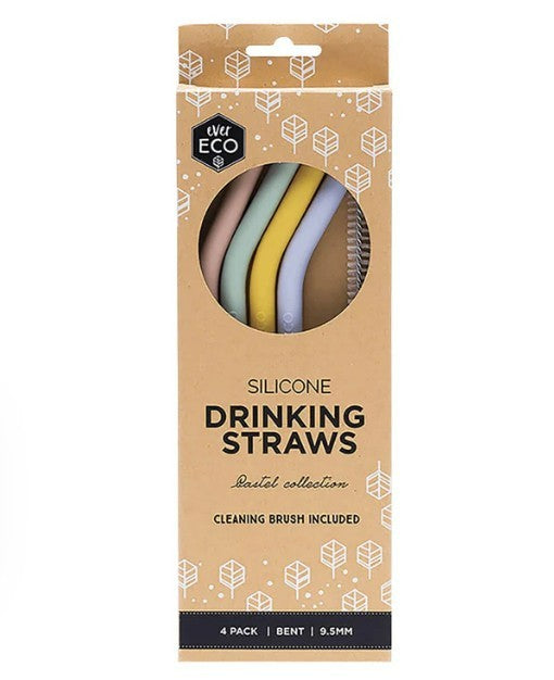 Ever Eco Silicone Drinking Straws 4pk - Pastel Collection