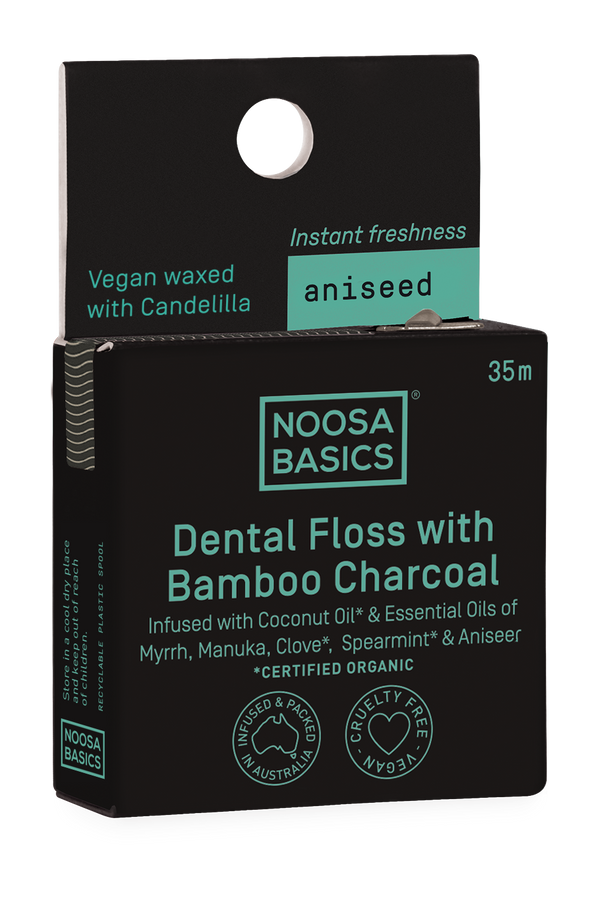 Noosa Basics Dental Floss with Bamboo Charcoal - Aniseed 35m