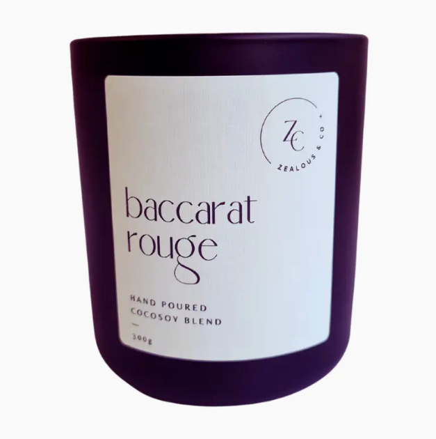 Zealous & Co Baccarat Rouge Candle - 300g
