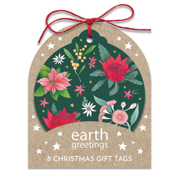 Earth Greetings 8pk Gift Tags Festive Floral