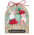 Earth Greetings 8pk Gift Tags Pink Cockatoo Wreath