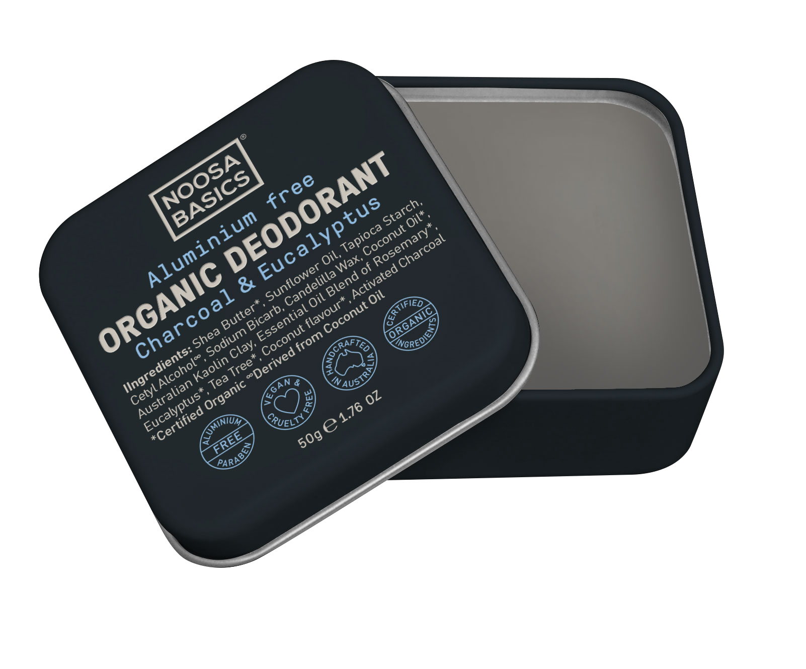 Noosa Basics Deodorant Tin - Charcoal & Eucalyptus