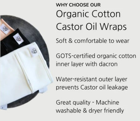 A Better 8 Piece Organic Cotton Castor Oil Wraps Pack