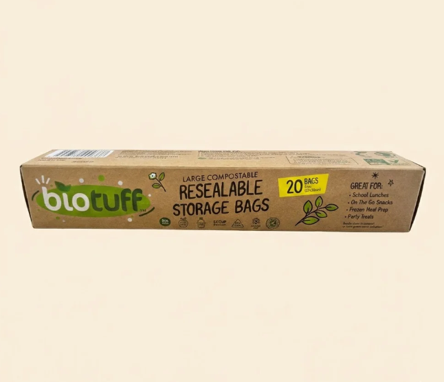 Biotuff Resealable Sandwich ZipLock Bags- Large
