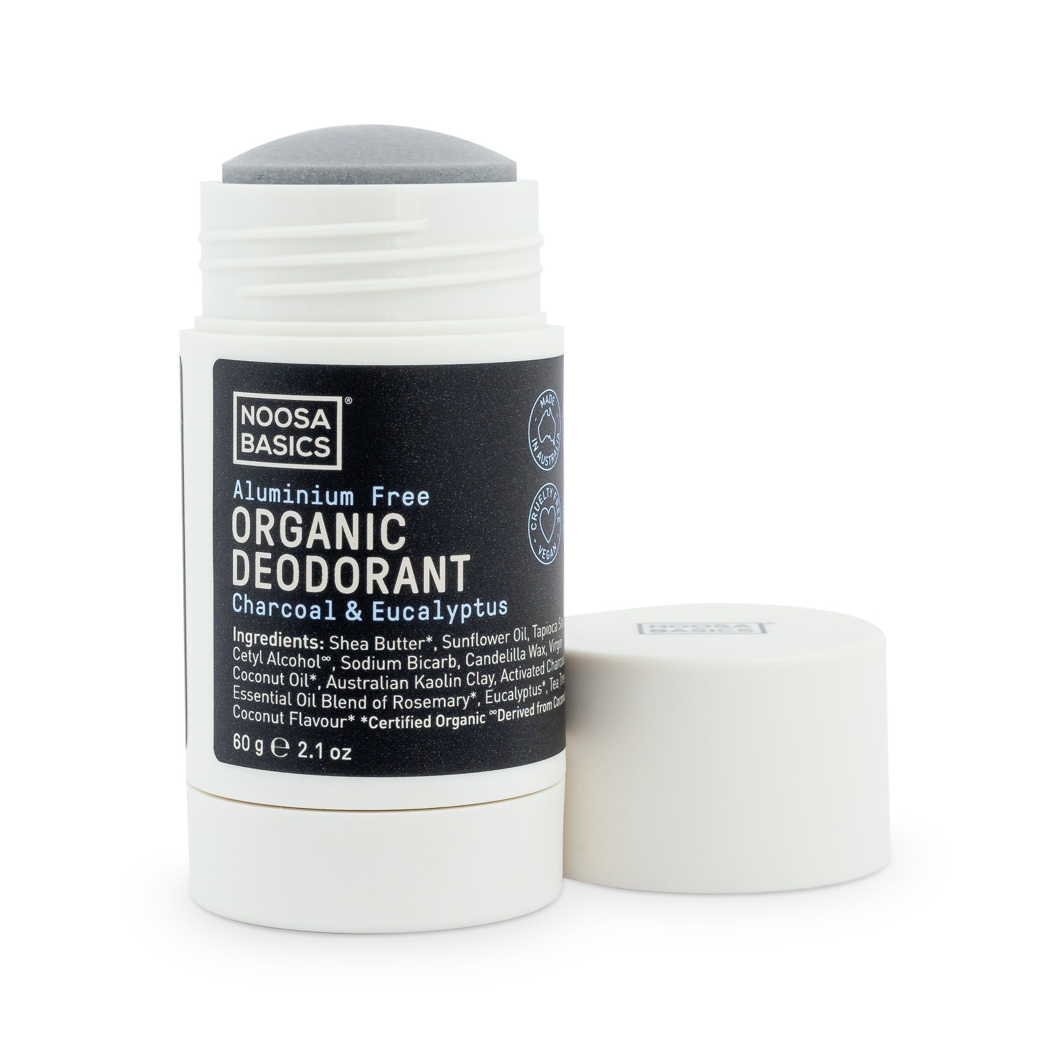 Noosa Basics Deodorant Stick - Charcoal & Eucalyptus