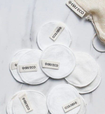 Ever Eco Reusable Bamboo Facial Pads - 10 Pack - White